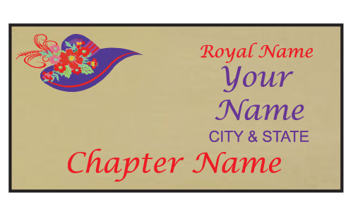 Gold Rectangle name Badge Artwork 125 Purple 